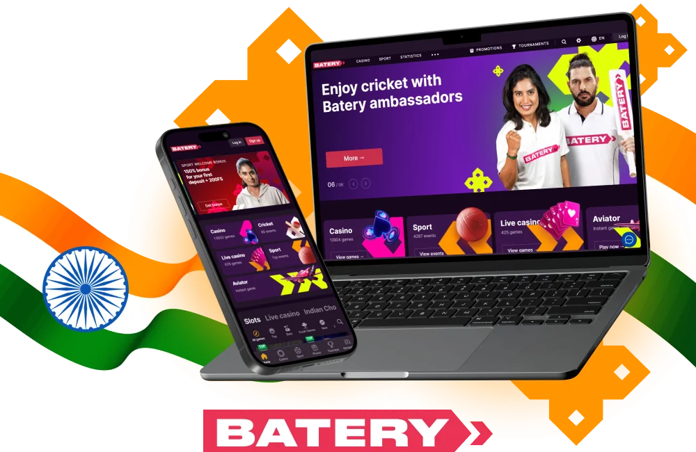 Batery India for casino games and sports betting